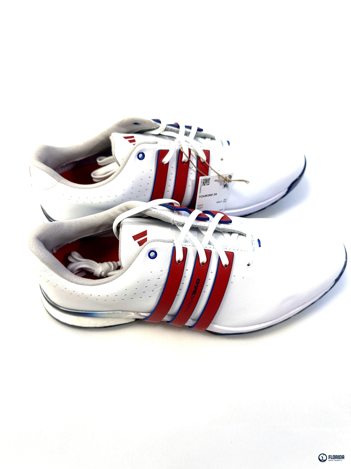 Adidas Tour360 Spike Golf Shoes Golf Shoes Red White and Blue Mens Size 9