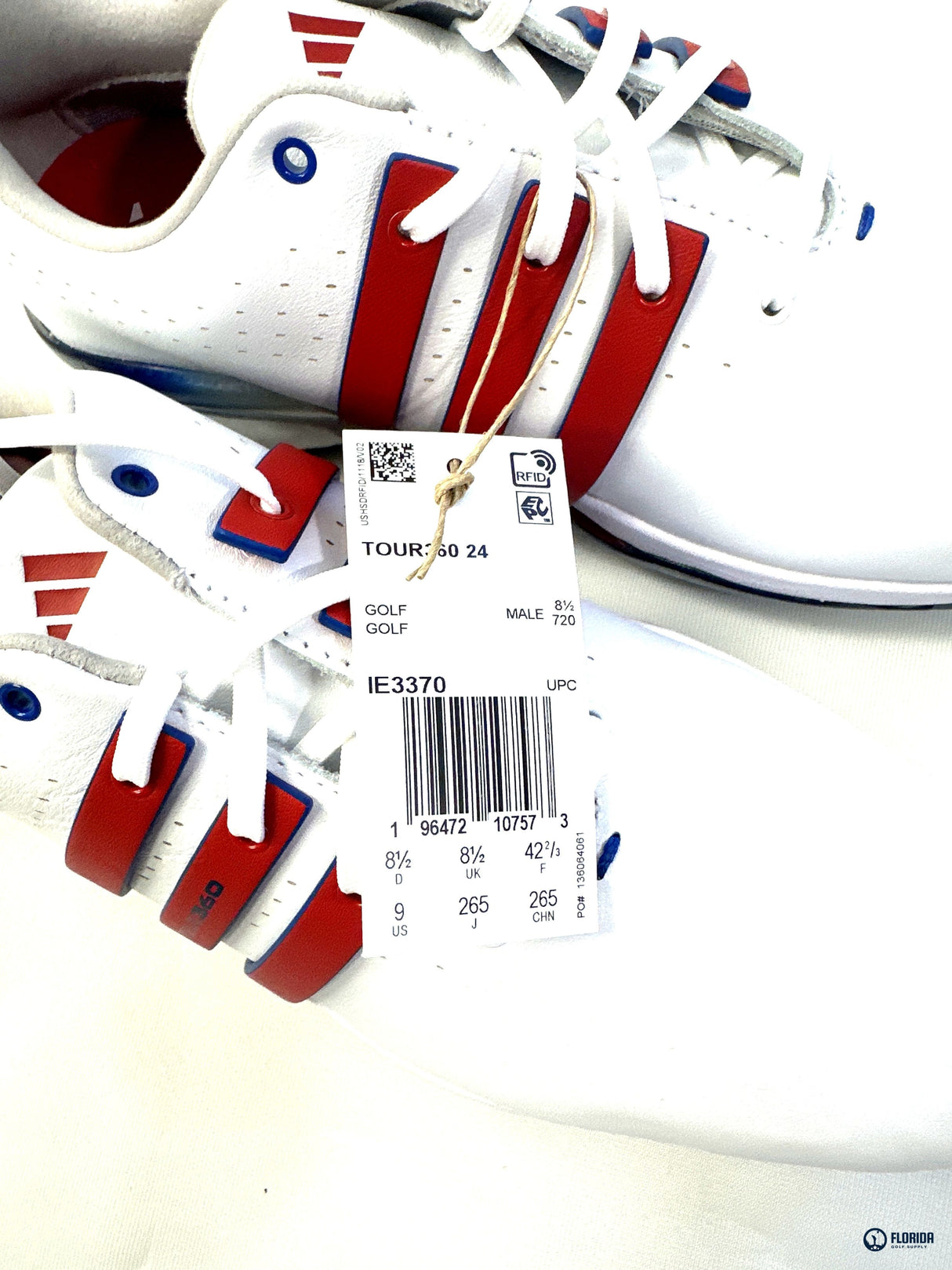 Adidas Tour360 Spike Golf Shoes Golf Shoes Red White and Blue Mens Size 9