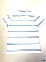 PGA Tour Men's ProSeries Golf Polo Shirt White Blue Striped Size L
