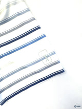 PGA Tour Men's Golf Polo Shirt White Blue Gray Striped Athletic Fit Sz L