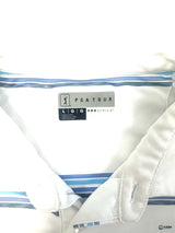 PGA Tour Men's ProSeries Golf Polo Shirt White Blue Striped Size L
